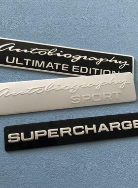 SUPERCHARGED车贴标 适用于揽胜autoliography标机械增压铝标