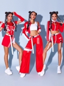 女团演出服红色嘻哈街舞服装 韩舞成人打歌服跳舞jazz爵士舞蹈服女