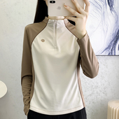 衣 男徒步登山跑步透气打底衫 探拓新款 户外速干T恤女立领运动长袖