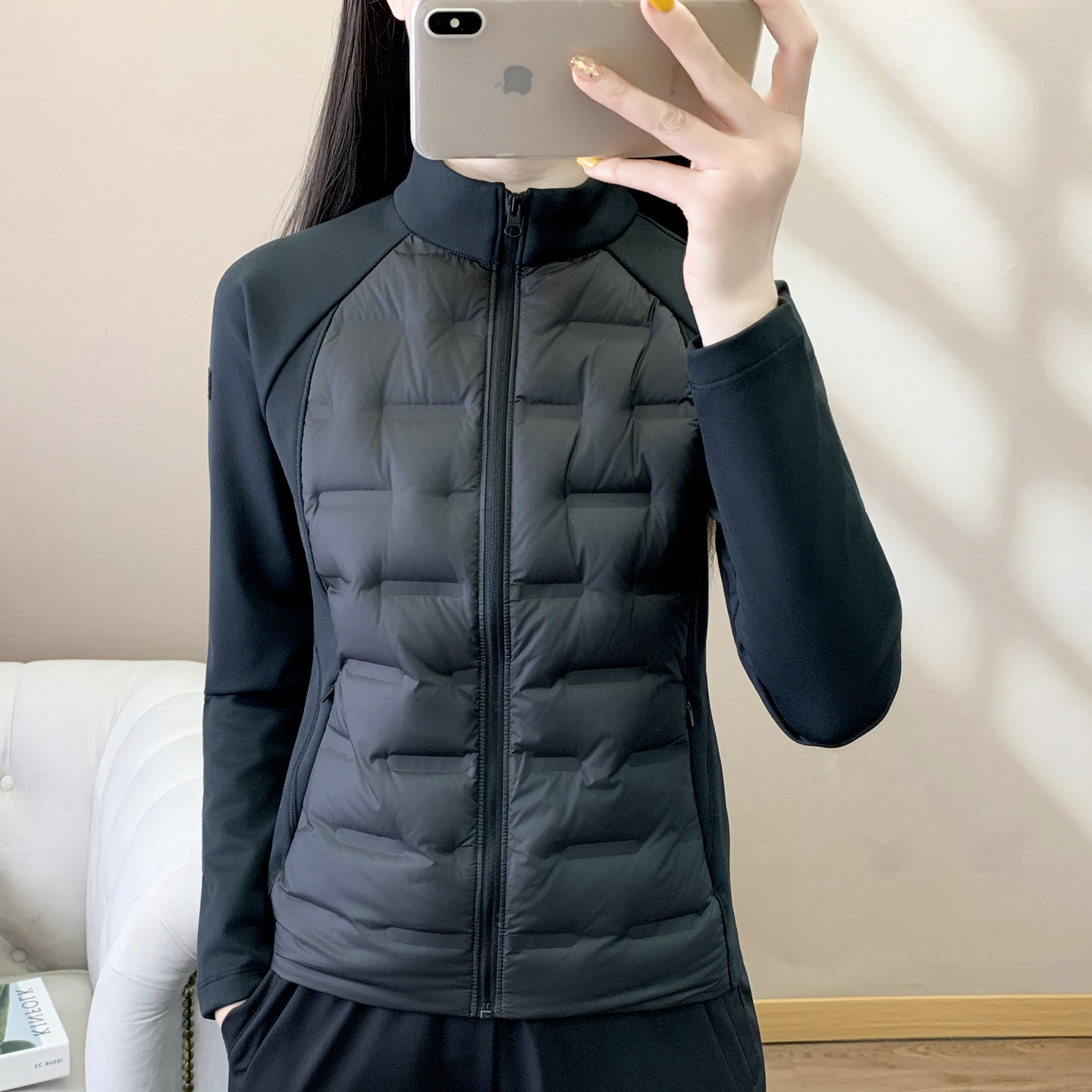 探拓新款拼接羽绒服女保暖内胆立领修身轻薄户外防风登山棉服外套