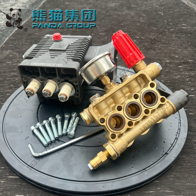 上海熊猫PM-1515高压清洗机刷车泵洗地机洗车机泵头铜块曲轴箱体