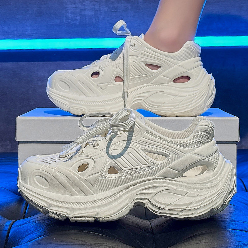 厚底洞洞鞋男款2025新款夏季开车运动透气防滑防臭凉拖鞋男士外穿