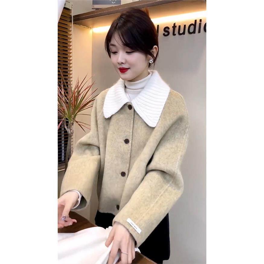 春季短款翻领大衣富家千金高级感加厚毛呢外套女秋冬季年新款,女装/女士精品,大码呢大衣,淘宝优惠券,粉丝福利购,淘宝优惠卷