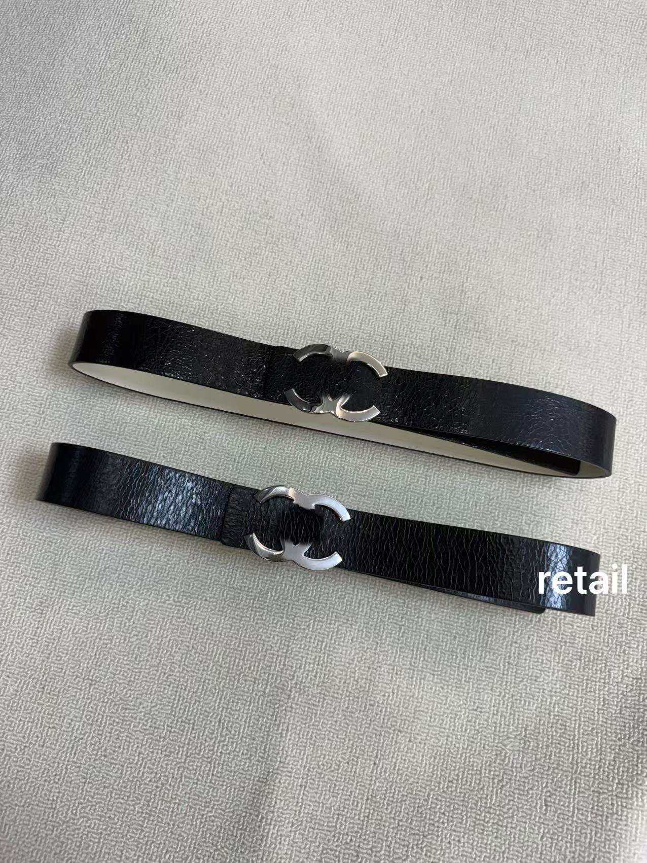 thumbnail for CL Reversible Belt Double-sided black-and-white retractable Double C belt