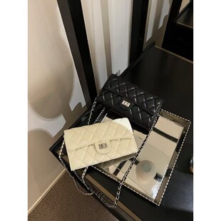 新款小香风零钱包女小鸡黄手机包包2025菱格链条包百搭单肩斜挎包