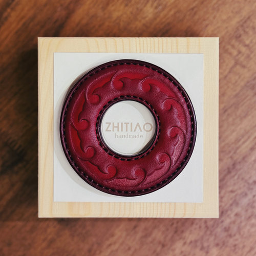 纸条手作 手工牛皮竹刀锷 竹剑刀锷 剑道刀镡TSUBA 生生流转