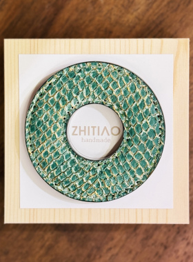 纸条手作 手工鲑鱼皮竹刀锷 竹剑刀锷 剑道刀镡TSUBA