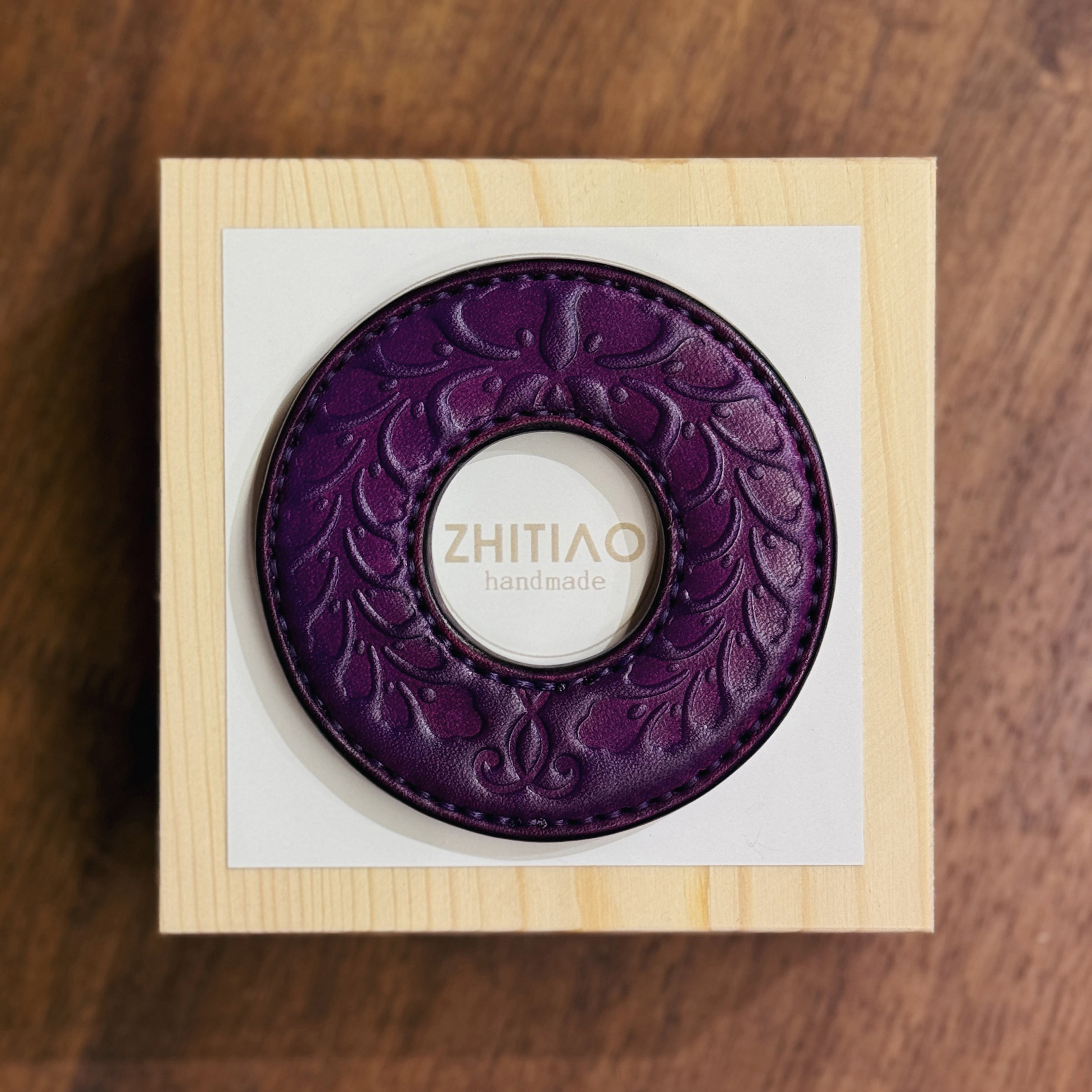 纸条手作 手工牛皮竹刀锷 竹剑刀锷 剑道刀镡TSUBA 隐秘之境