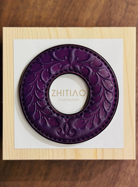 纸条手作 手工牛皮竹刀锷 竹剑刀锷 剑道刀镡TSUBA 隐秘之境