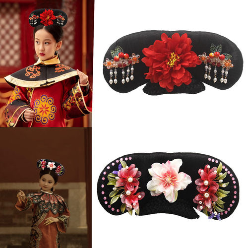 假发髻古装儿童发箍旗头