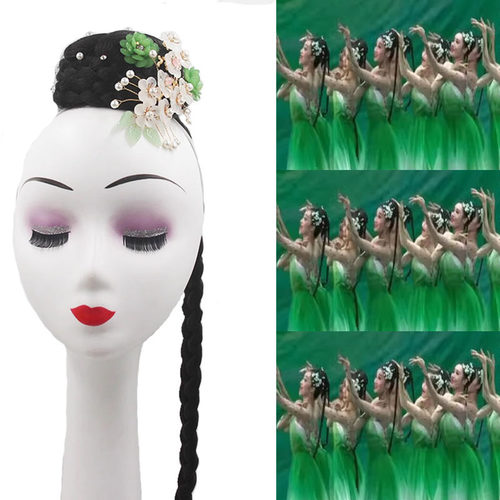 古典茉莉花舞蹈演出头饰花开情怀假发发饰开场群舞民族舞饰品定做
