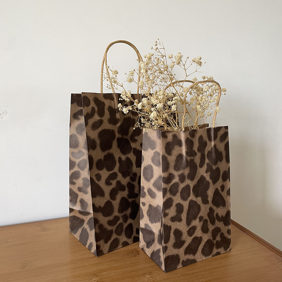 个性豹纹牛皮纸手提袋商务伴手礼包装环保购物袋手拎礼物袋免折,包装,商务礼品包装,淘宝优惠券,粉丝福利购,淘宝优惠卷
