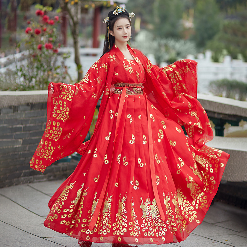 大袖衫飘逸学生国风白色齐腰襦裙