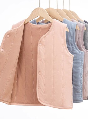 垦牧儿童秋冬季保暖马甲新款打底内穿棉背心马夹坎肩男女童宝宝