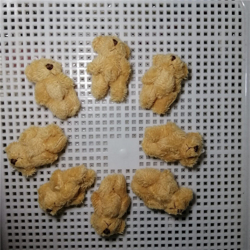 毛绒玩具迷你米白长毛关节小号熊装饰品配件娃娃玩偶diy材料4cm
