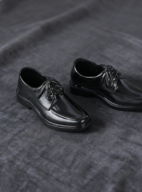 bjd6分娃鞋 黑色皮鞋 衣服配件男女娃娃yosd SD小鞋子