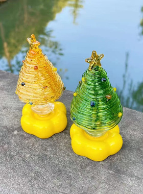 诞树琉璃陶瓷底座桌面