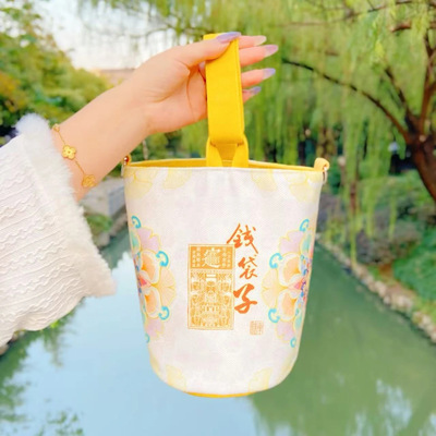 杭州灵隐景区锦杏纳福秋日原创银杏版钱袋子一包四背斜挎手提包包