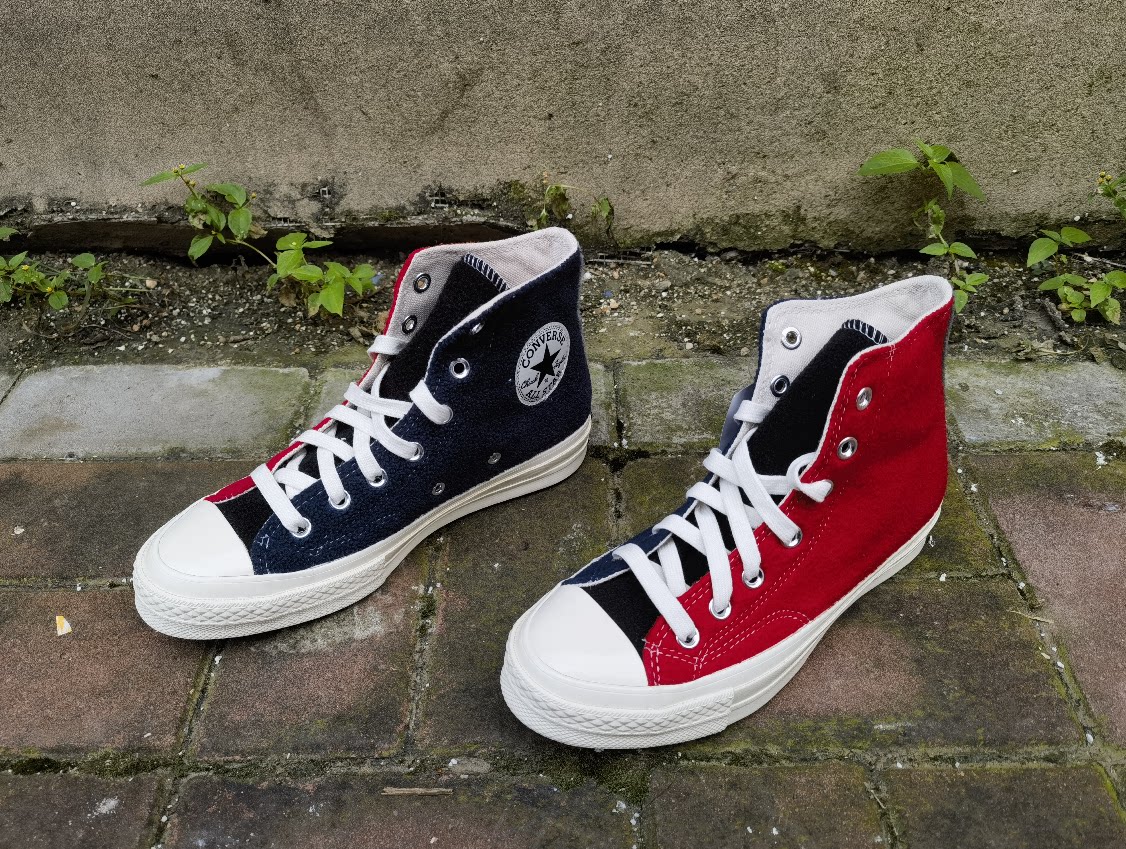 匡威converse x beyond retro联名羊羔绒双色鸳鸯休闲鞋172267c