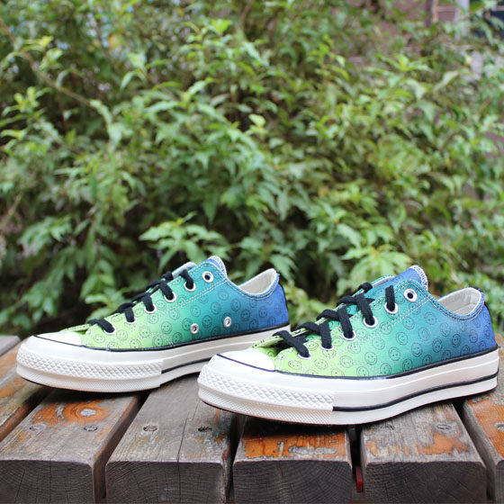 真好看~匡威1970s三星标彩虹渐变笑脸男女低帮休闲帆布鞋167642c