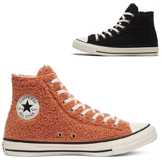 毛绒绒~匡威秋冬款高高帮板鞋