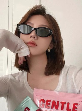 方圆脸天菜ins风太阳镜2025新款DADA猫眼复古墨镜显脸小拍照出片