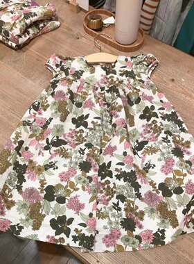 24春夏款新款樱花女童碎花连衣裙儿童天丝麻棉裙子公主裙包邮