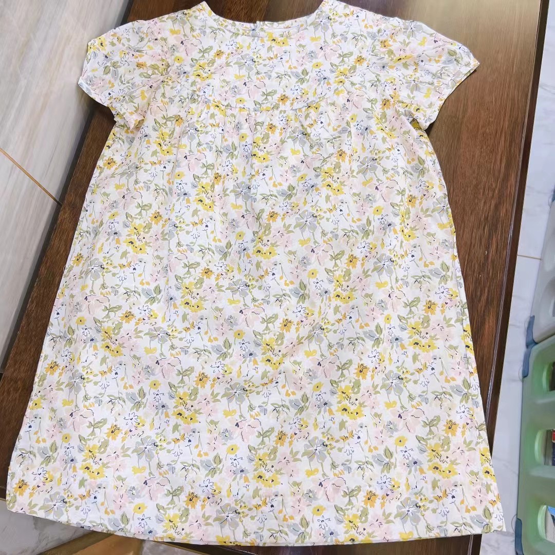 法式童装 24春夏款女童连衣裙儿童纯棉碎花裙子公主裙包邮4-14岁