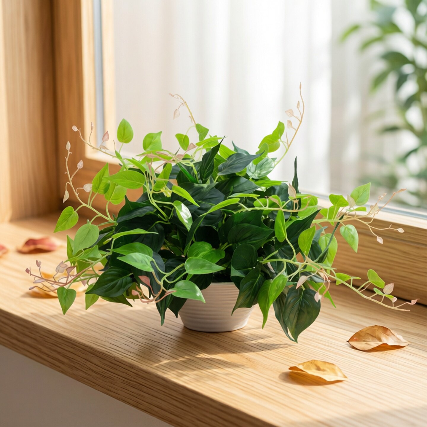 仿真绿萝盆栽小号中盆室内绿植装饰摆件新中式轻熟风