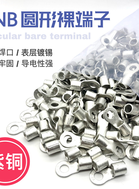 RNB冷压接线端子RNB22-5/6/8/10/12圆形裸端头O型端子镀锡紫铜鼻