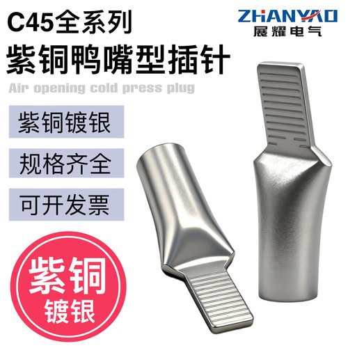 C45-6/10/16/25/35平方光伏空开插针插片接线端子鸭嘴鼻子铜端子