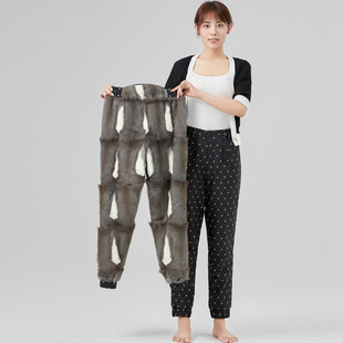 东北貂毛皮草棉裤 保暖裘皮裤 子女中老年高腰冬季 金狸貂皮毛一体裤