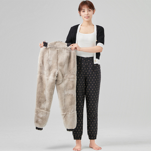 内穿皮裤 冬季 子女中老年高腰加绒加厚兔毛皮草棉裤 獭兔皮毛一体裤