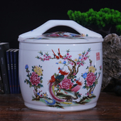 景德镇陶瓷米缸10斤20斤30斤装 米桶家用带盖密封储物罐面粉缸油缸