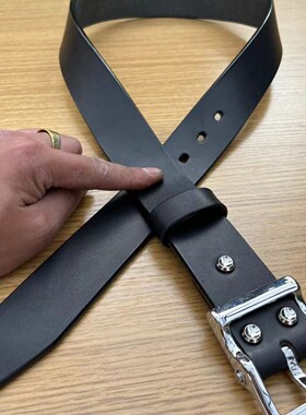 定制5.5毫米厚皮带男士腰带百搭休闲黑色裤带4公分宽