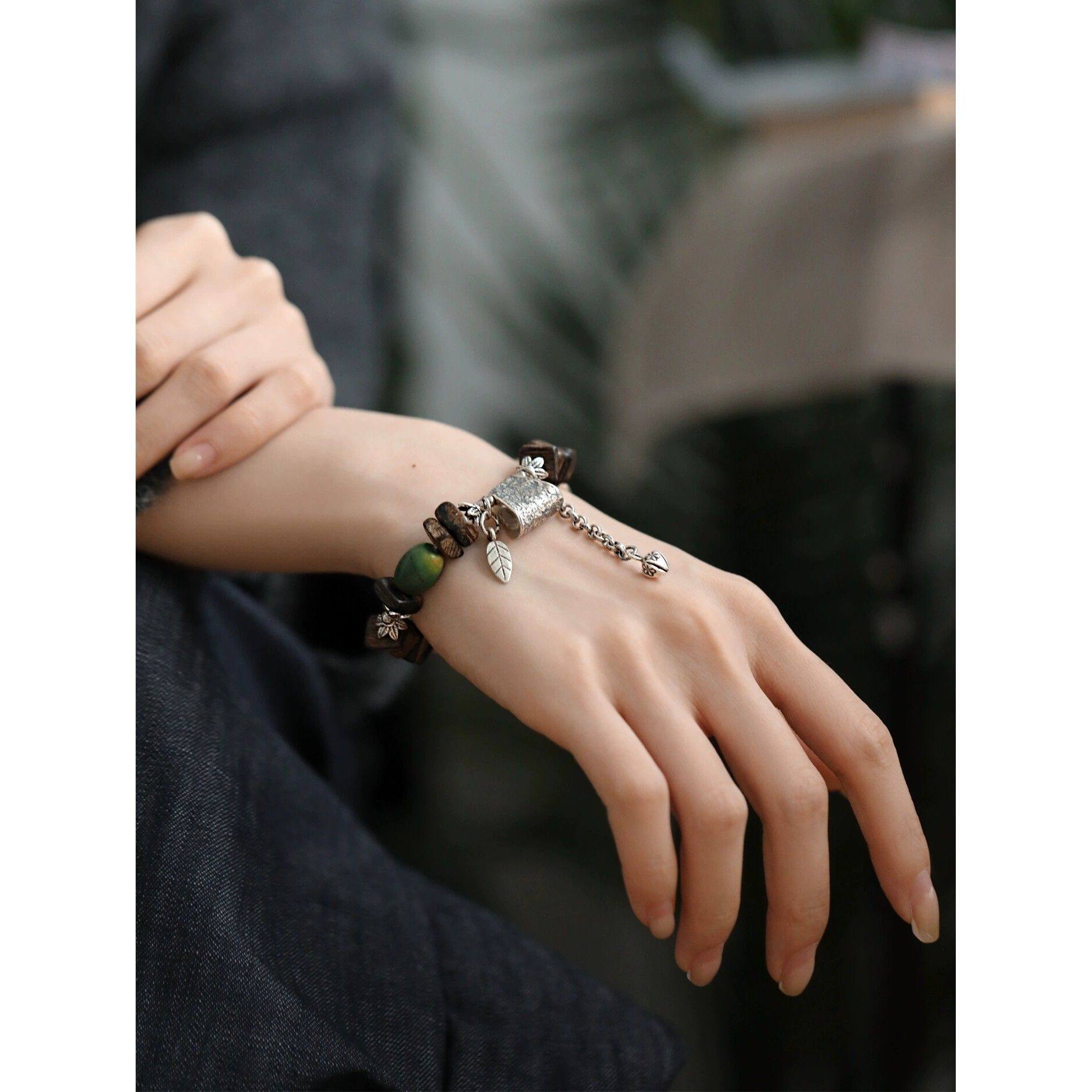 沉香片斧手串手链新中式国风手串新中式国风