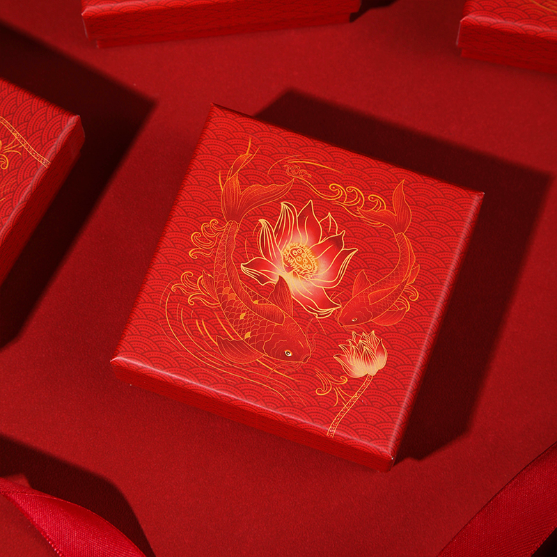 新年红色中国风饰品盒