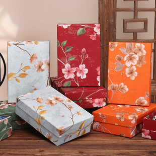 高级感新中式国风首饰收纳盒古风绒花发簪包装盒宋锦发夹高档礼盒