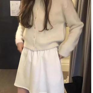 Exclusive 气质小香风设计感松紧腰羊毛呢半身裙短裙 type韩国冬季