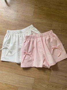 type甜美简约夏日蝴蝶结绑带少女感百搭松紧腰休闲短裤 Exclusive