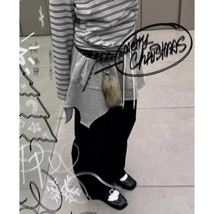 Exclusive 小众设计双层不规则荷叶边半身叠穿百搭短裙卫裙 type