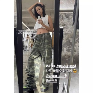 长裤 Exclusive 抽绳休闲裤 拖地裤 type街头帅气百搭迷彩阔腿直筒裤