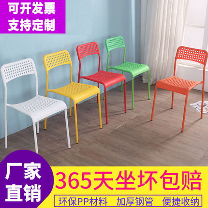 家用塑料椅子餐椅成人加厚休闲靠背椅办公椅现代简约懒人电脑椅