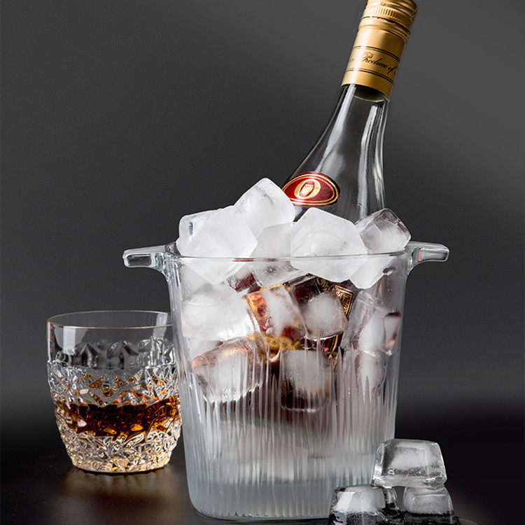 意大利进口mksa水晶玻璃香槟桶冰桶刻花酒吧ktv冰块桶冰镇啤酒