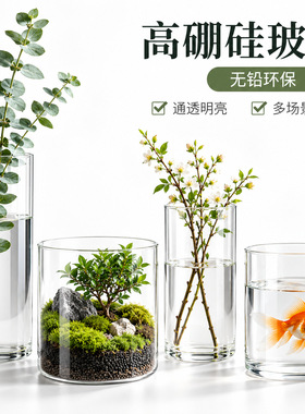 极简超薄高硼硅玻璃水培花瓶