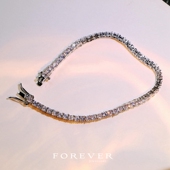 自留款 闪钻锆石手链女极细铜镀白金手镶新娘简约婚礼日常配饰仙