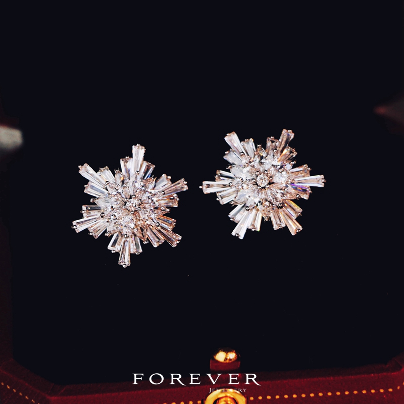 韩式精美耳钉时尚网红锆石耳坠闪