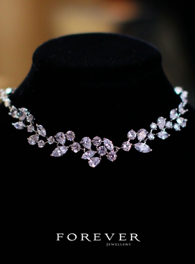 奢华百搭chocker可调锆石颈链新娘婚纱礼服配饰晚宴会日常项链闪