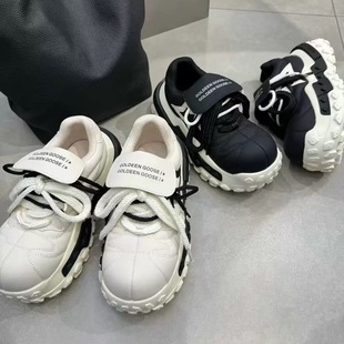 新款 女鞋 真皮厚底娃娃头增高老爹鞋 爆款 女百搭休闲运动鞋 2026春季