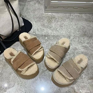 羊皮毛一体2024夏季新款时尚毛毛拖百搭休闲鞋拖真毛羊羔毛女鞋